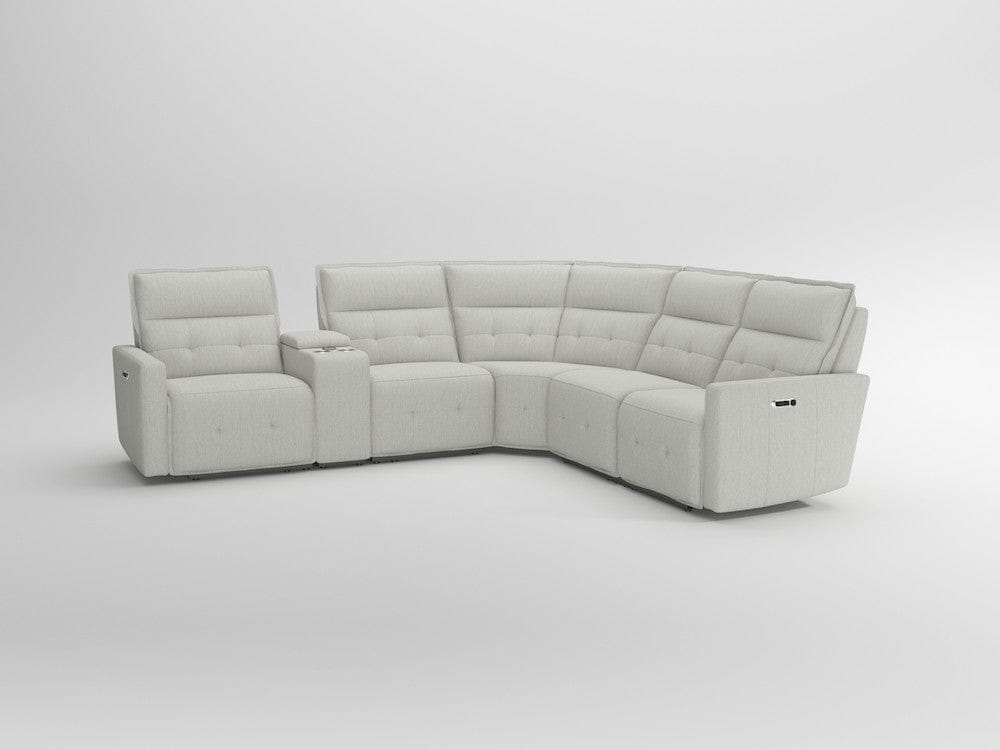 Homelegance  - Salida 5-Piece Modular Power Reclining Sectional W/ Power Headrests in White - 9444HMPx5SCPWH  view 8