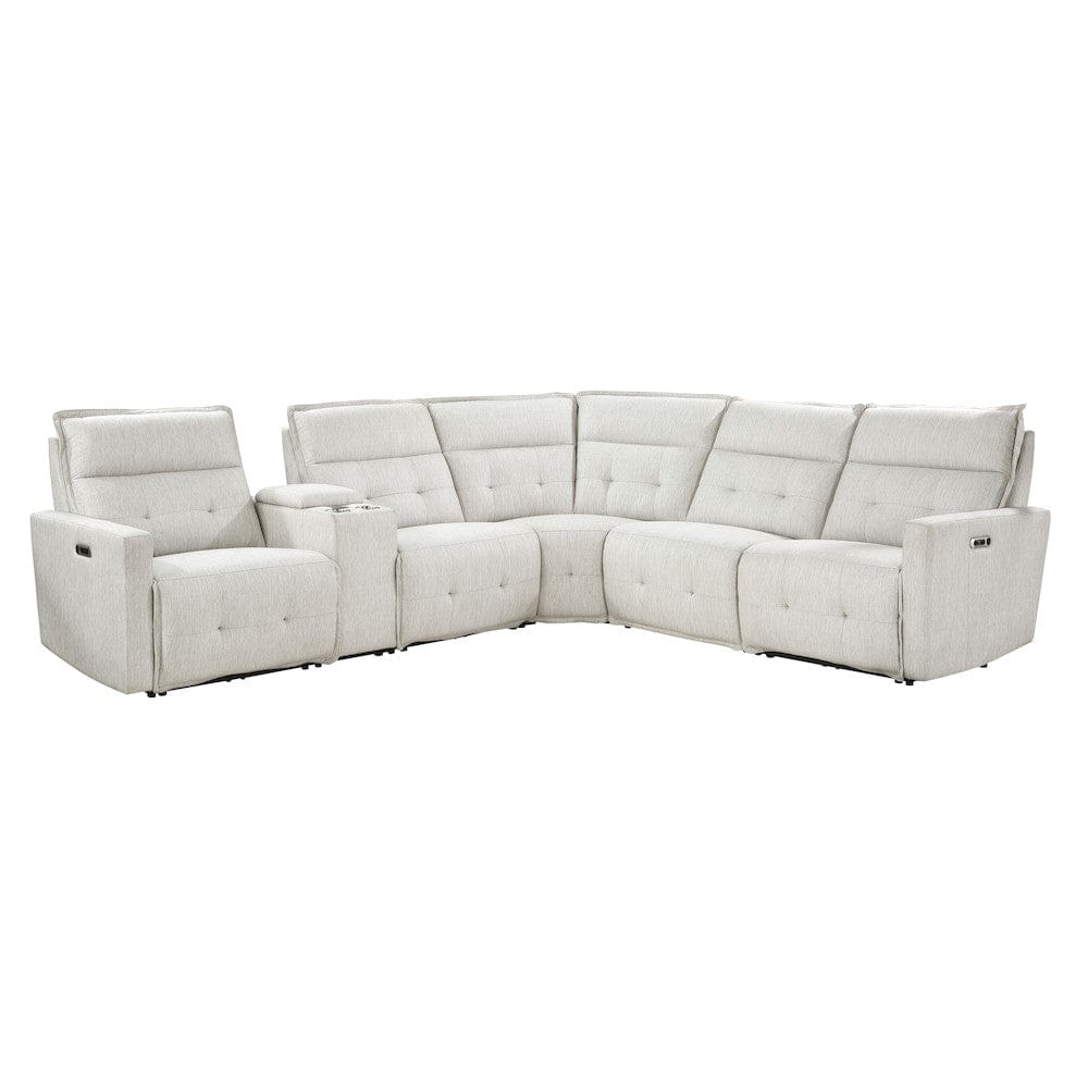 Homelegance  - Salida 6-Piece Modular Power Reclining Sectional W/ Power Headrests in White - 9444HMPx6SCPWH  view 1