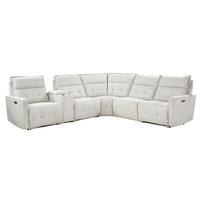 Homelegance  - Salida 6-Piece Modular Power Reclining Sectional W/ Power Headrests in White - 9444HMPx6SCPWH  view 1