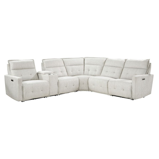 Homelegance  - Salida 6-Piece Modular Power Reclining Sectional W/ Power Headrests in White - 9444HMPx6SCPWH  view 1
