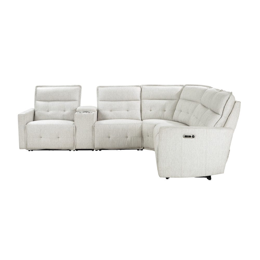 Homelegance  - Salida 6-Piece Modular Power Reclining Sectional W/ Power Headrests in White - 9444HMPx6SCPWH  view 2