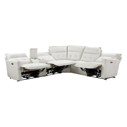 Homelegance  - Salida 6-Piece Modular Power Reclining Sectional W/ Power Headrests in White - 9444HMPx6SCPWH  view 3
