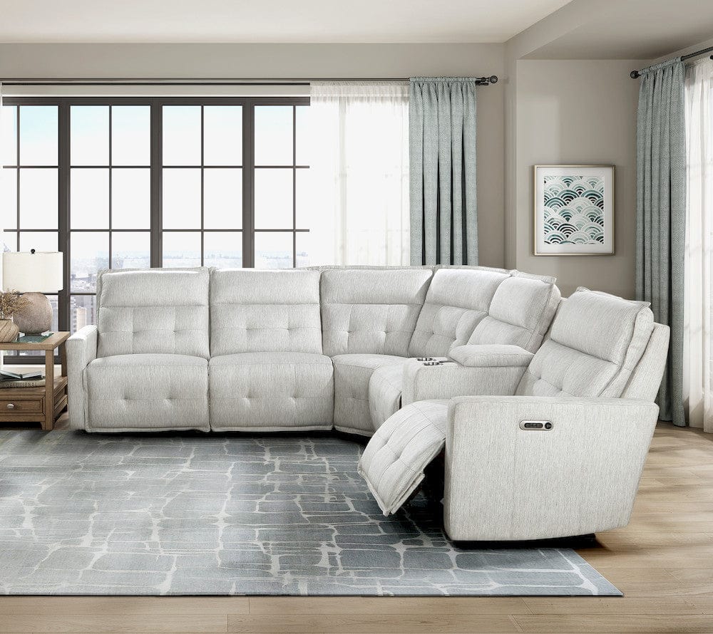 Homelegance  - Salida 6-Piece Modular Power Reclining Sectional W/ Power Headrests in White - 9444HMPx6SCPWH  view 6
