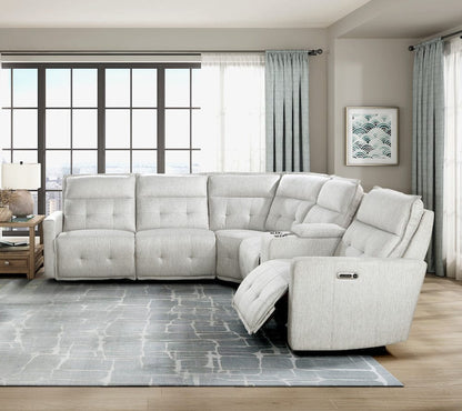 Homelegance  - Salida 6-Piece Modular Power Reclining Sectional W/ Power Headrests in White - 9444HMPx6SCPWH  view 6