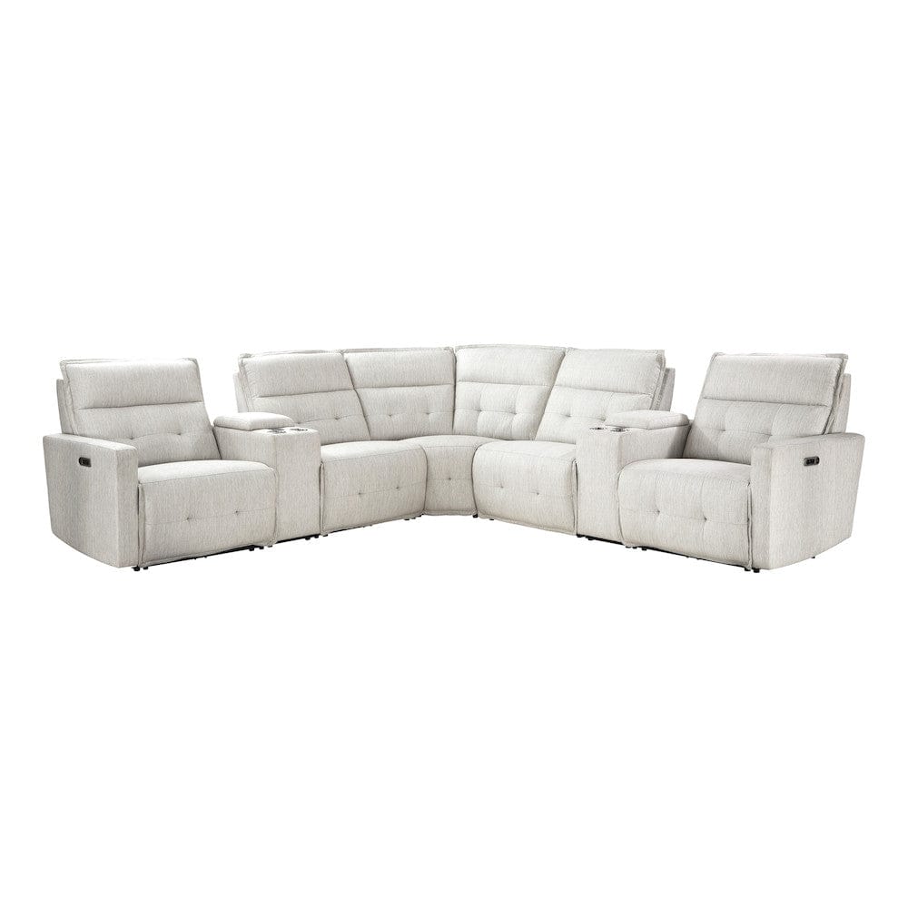 Homelegance  - Salida 7-Piece Modular Power Reclining Sectional W/ Power Headrests in White - 9444HMPx7SCPWH  view 1