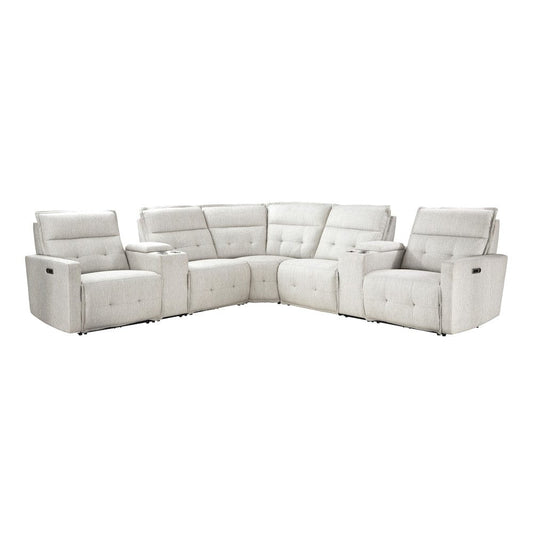 Homelegance  - Salida 7-Piece Modular Power Reclining Sectional W/ Power Headrests in White - 9444HMPx7SCPWH  view 1