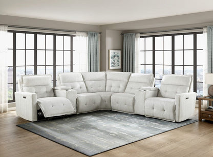 Homelegance  - Salida 7-Piece Modular Power Reclining Sectional W/ Power Headrests in White - 9444HMPx7SCPWH  view 3