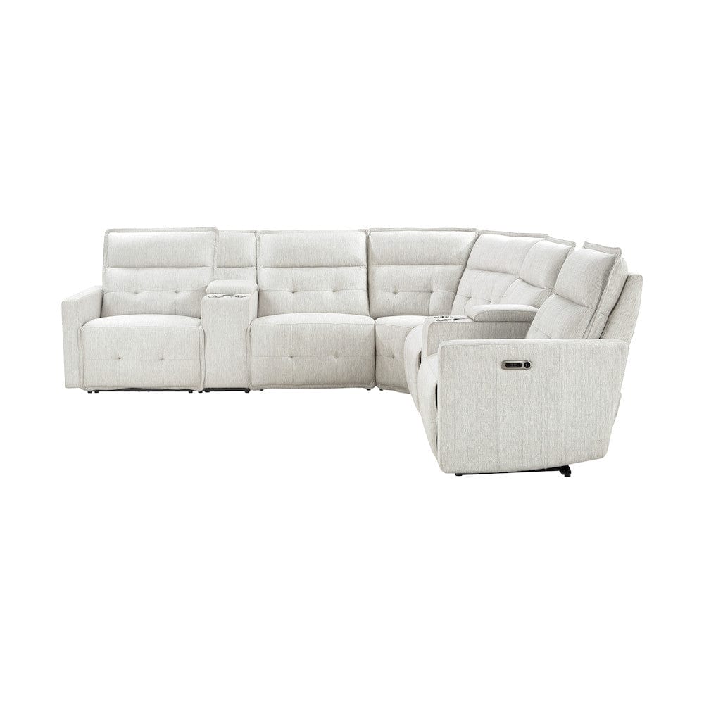 Homelegance  - Salida 7-Piece Modular Power Reclining Sectional W/ Power Headrests in White - 9444HMPx7SCPWH  view 6