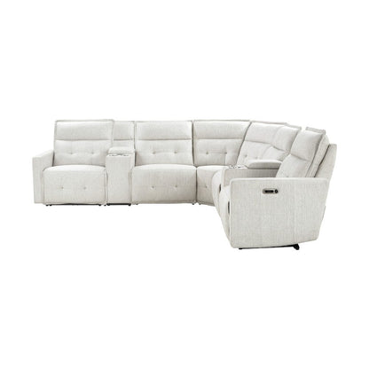 Homelegance  - Salida 7-Piece Modular Power Reclining Sectional W/ Power Headrests in White - 9444HMPx7SCPWH  view 6