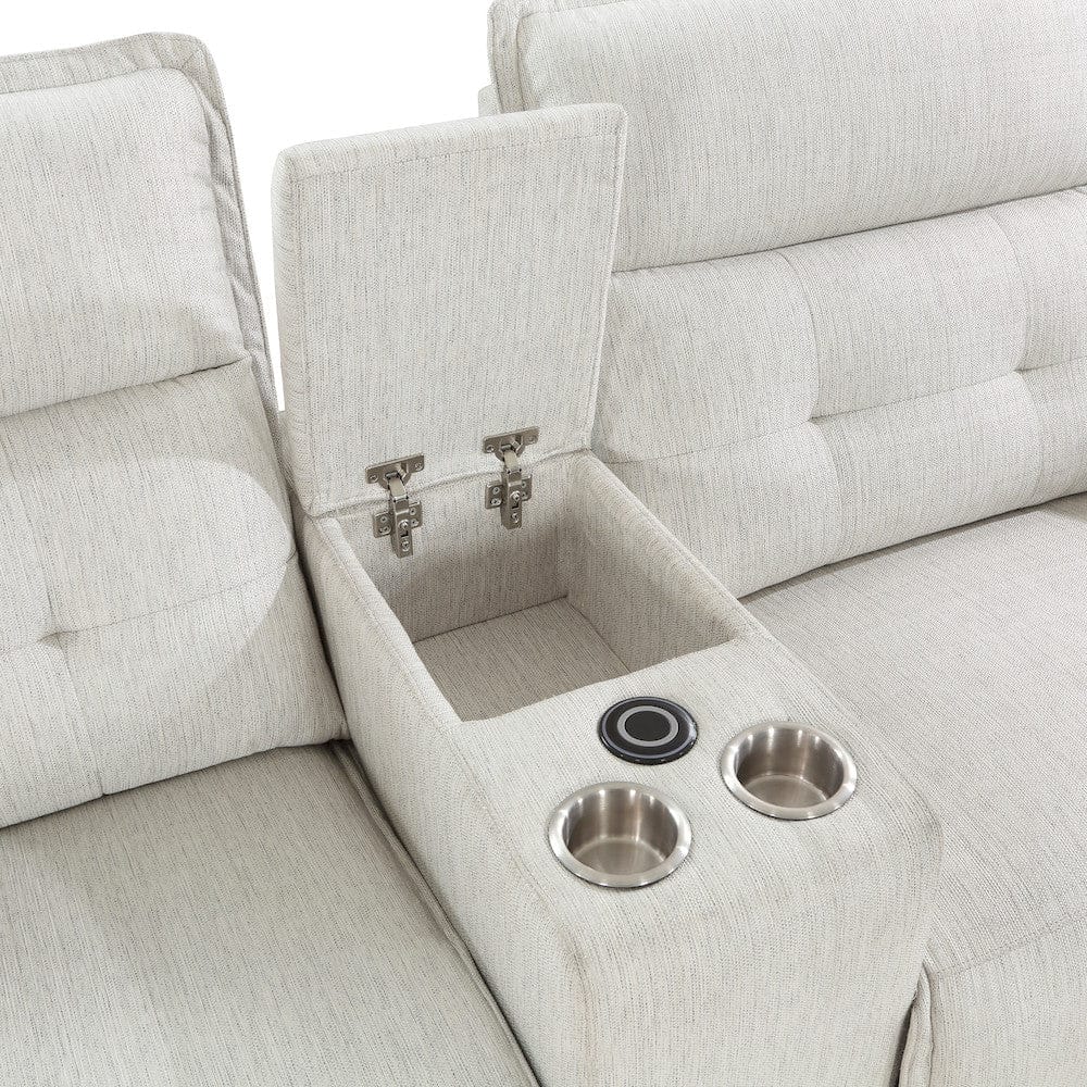 Homelegance  - Salida 7-Piece Modular Power Reclining Sectional W/ Power Headrests in White - 9444HMPx7SCPWH  view 8
