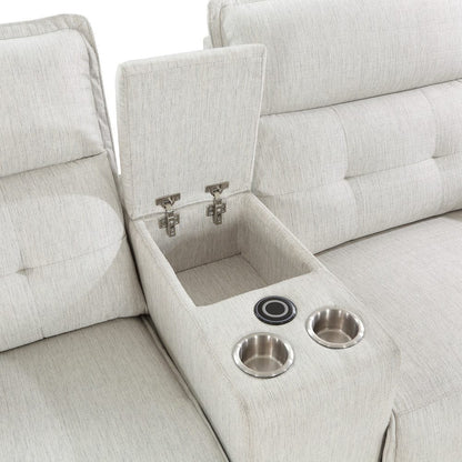 Homelegance  - Salida 7-Piece Modular Power Reclining Sectional W/ Power Headrests in White - 9444HMPx7SCPWH  view 8