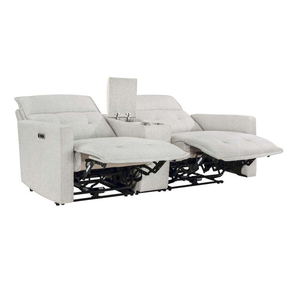 Homelegance  - Salida Power Double Reclining Love Seat W/ Center Console and Power Headrests in White - 9444HMP-2CNPWHx  view 5
