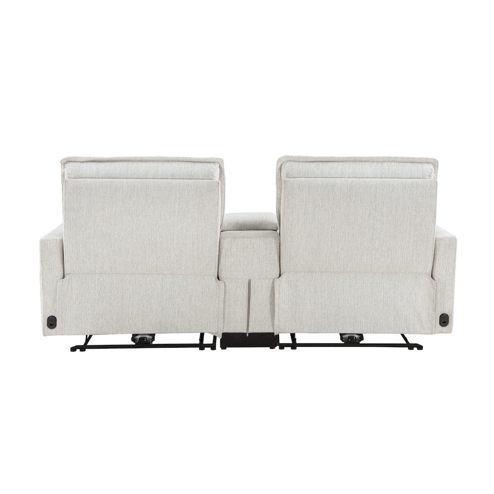 Homelegance  - Salida Power Double Reclining Love Seat W/ Center Console and Power Headrests in White - 9444HMP-2CNPWHx  view 7