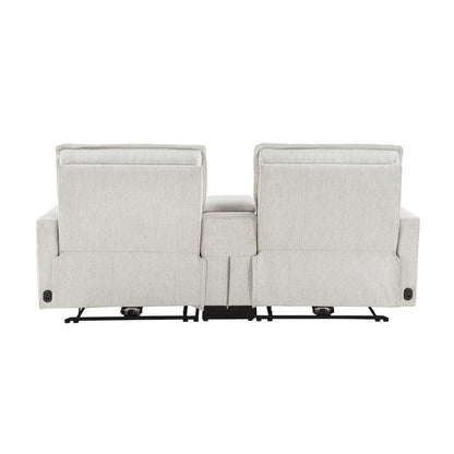 Homelegance  - Salida Power Double Reclining Love Seat W/ Center Console and Power Headrests in White - 9444HMP-2CNPWHx  view 7