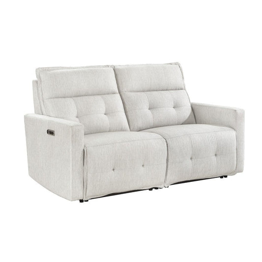 Homelegance  - Salida Power Double Reclining Love Seat W/ Power Headrests in White - 9444HMP-2PWHx  view 2