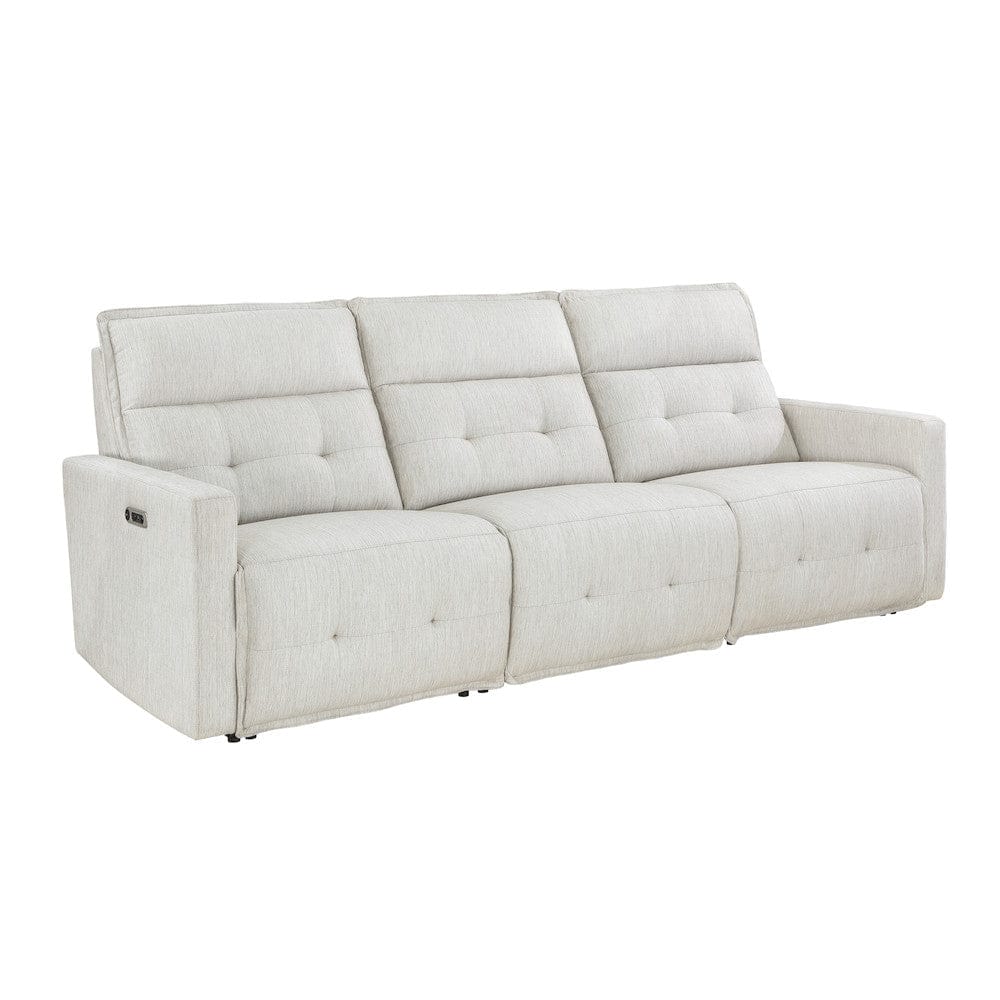 Homelegance  - Salida Power Double Reclining Sofa W/ Power Headrests in White - 9444HMP-3PWHx  view 2