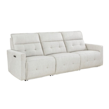 Homelegance  - Salida Power Double Reclining Sofa W/ Power Headrests in White - 9444HMP-3PWHx  view 2