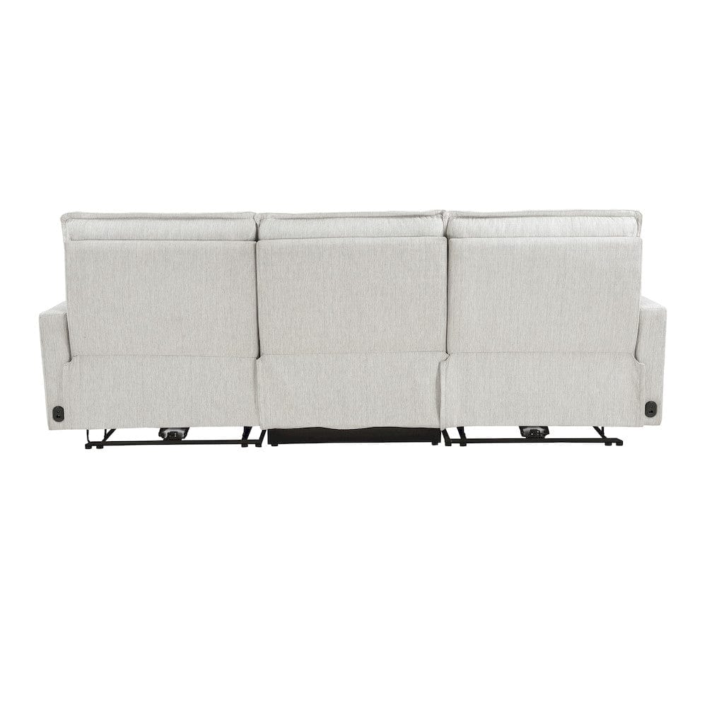 Homelegance  - Salida Power Double Reclining Sofa W/ Power Headrests in White - 9444HMP-3PWHx  view 3