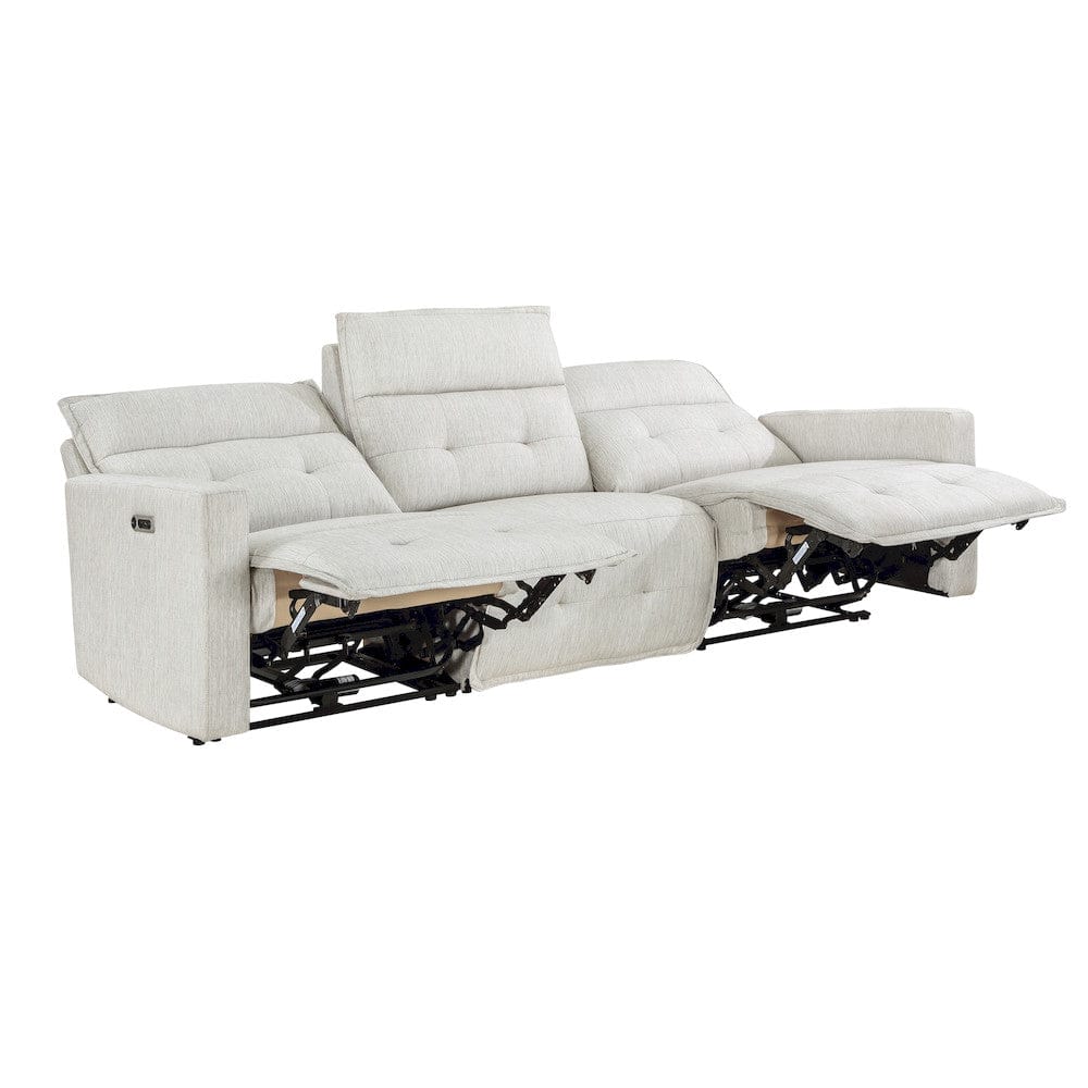 Homelegance  - Salida Power Double Reclining Sofa W/ Power Headrests in White - 9444HMP-3PWHx  view 4