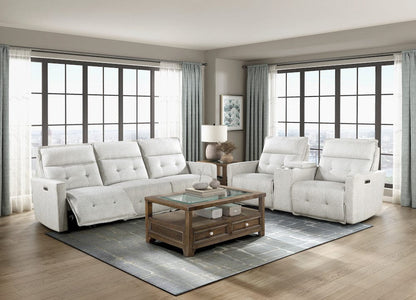 Homelegance  - Salida Power Double Reclining Sofa W/ Power Headrests in White - 9444HMP-3PWHx  view 6