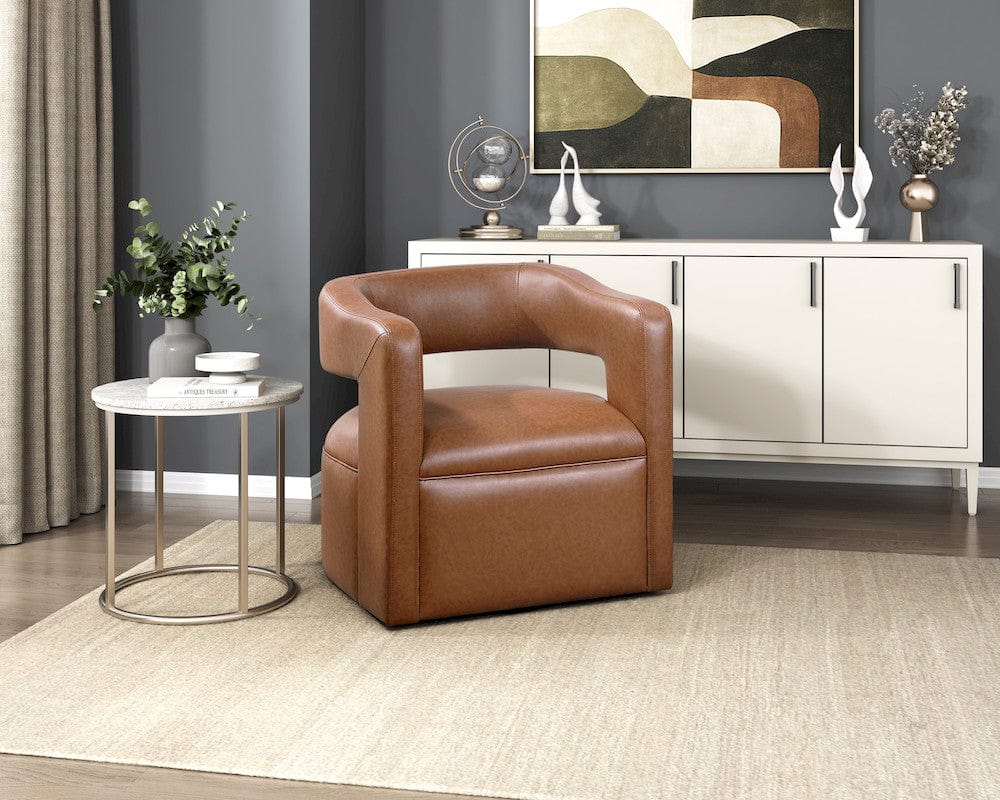 Homelegance  - Sawyer Swivel Chair in Camel - 1123CAM-1  view 8
