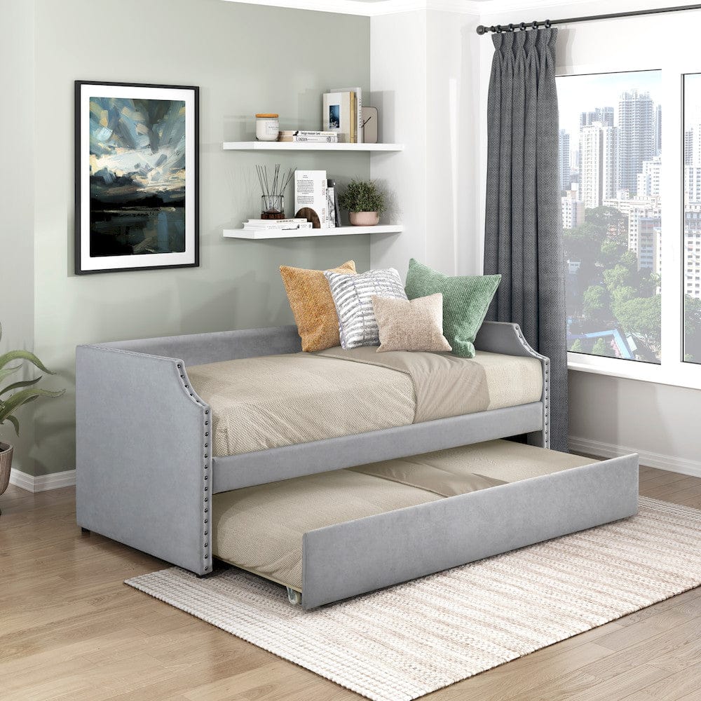 Homelegance  - Shiloh Daybed W/ Trundle in Light gray - 4988LG  view 3
