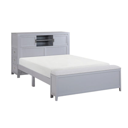 Homelegance  - Sloane Full Bookcase Platform Bed W/ Hidden Desk, Stool and Storage Bench in Smoke gray - B2024GYBCF-1x  view 1