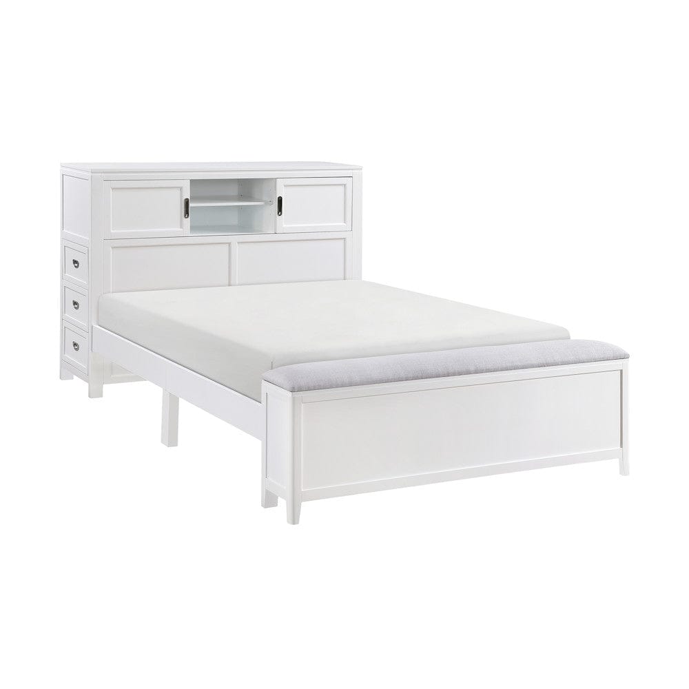 Homelegance  - Sloane Full Bookcase Platform Bed W/ Hidden Desk, Stool and Storage Bench in Smoke gray - B2024WHBCF-1x  view 1