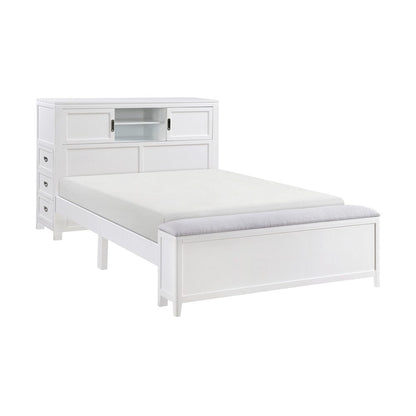Homelegance  - Sloane Full Bookcase Platform Bed W/ Hidden Desk, Stool and Storage Bench in Smoke gray - B2024WHBCF-1x  view 1