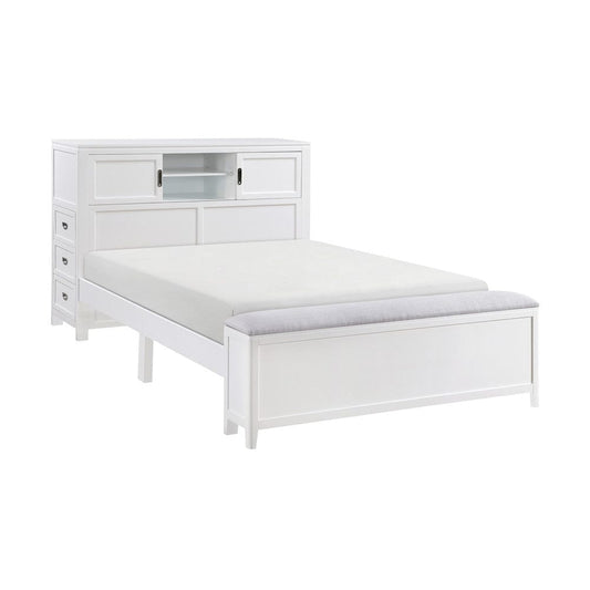 Homelegance  - Sloane Full Bookcase Platform Bed W/ Hidden Desk, Stool and Storage Bench in Smoke gray - B2024WHBCF-1x  view 1