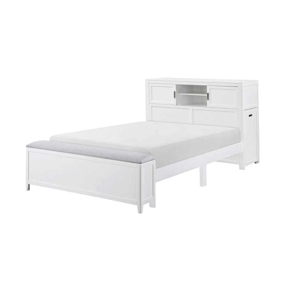 Homelegance  - Sloane Full Bookcase Platform Bed W/ Hidden Desk, Stool and Storage Bench in Smoke gray - B2024WHBCF-1x  view 3
