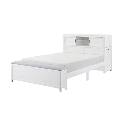 Homelegance  - Sloane Full Bookcase Platform Bed W/ Hidden Desk, Stool and Storage Bench in Smoke gray - B2024WHBCF-1x  view 3
