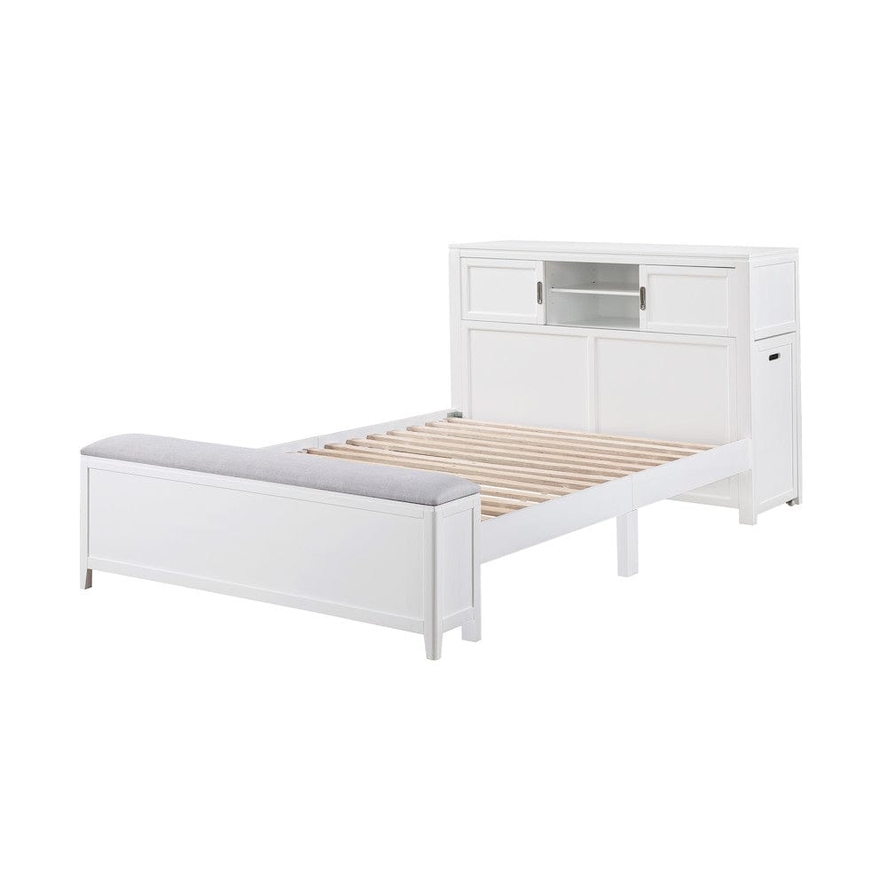Homelegance  - Sloane Full Bookcase Platform Bed W/ Hidden Desk, Stool and Storage Bench in Smoke gray - B2024WHBCF-1x  view 4