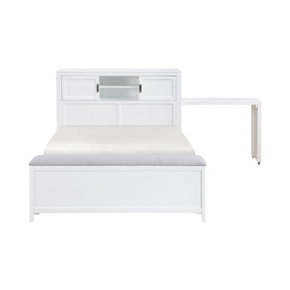 Homelegance  - Sloane Full Bookcase Platform Bed W/ Hidden Desk, Stool and Storage Bench in Smoke gray - B2024WHBCF-1x  view 7