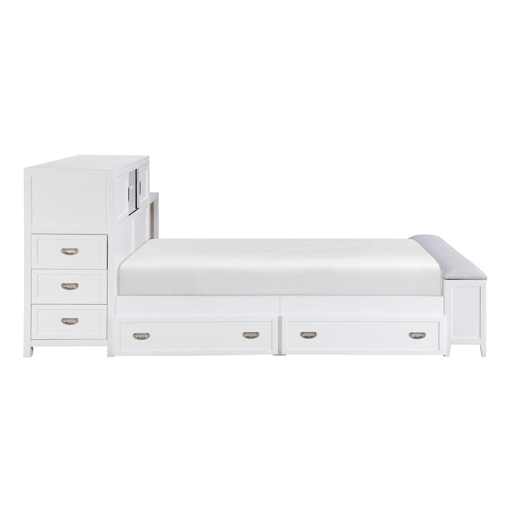 Homelegance  - Sloane Full Bookcase Platform Bed W/ Hidden Desk, Stool and Storage Bench in Smoke gray - B2024WHBCF-1x  view 9