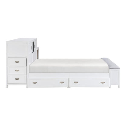 Homelegance  - Sloane Full Bookcase Platform Bed W/ Hidden Desk, Stool and Storage Bench in Smoke gray - B2024WHBCF-1x  view 9