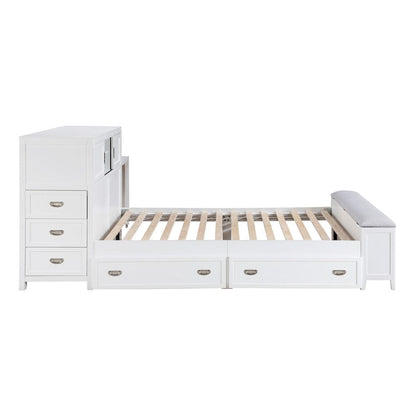 Homelegance  - Sloane Full Bookcase Platform Bed W/ Hidden Desk, Stool and Storage Bench in Smoke gray - B2024WHBCF-1x  view 10