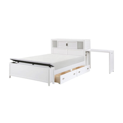 Homelegance  - Sloane Full Bookcase Platform Bed W/ Hidden Desk, Stool and Storage Bench in Smoke gray - B2024WHBCF-1x  view 11