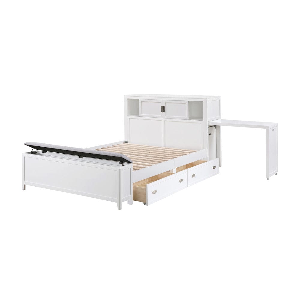 Homelegance  - Sloane Full Bookcase Platform Bed W/ Hidden Desk, Stool and Storage Bench in Smoke gray - B2024WHBCF-1x  view 12