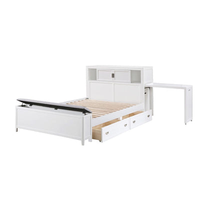 Homelegance  - Sloane Full Bookcase Platform Bed W/ Hidden Desk, Stool and Storage Bench in Smoke gray - B2024WHBCF-1x  view 12