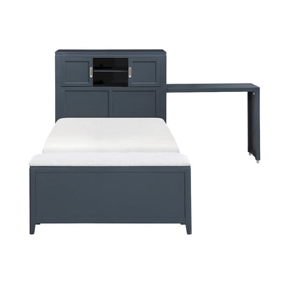 Homelegance  - Sloane Twin Bookcase Platform Bed W/ Hidden Desk, Stool and Storage Bench in Smoke gray - B2024BUBC-1x  view 7