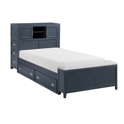 Homelegance  - Sloane Twin Bookcase Platform Bed W/ Hidden Desk, Stool and Storage Bench in Smoke gray - B2024BUBC-1x  view 11
