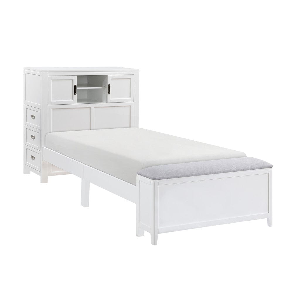 Homelegance  - Sloane Twin Bookcase Platform Bed W/ Hidden Desk, Stool and Storage Bench in Smoke gray - B2024WHBC-1x  view 1