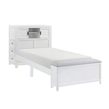 Homelegance  - Sloane Twin Bookcase Platform Bed W/ Hidden Desk, Stool and Storage Bench in Smoke gray - B2024WHBC-1x  view 1