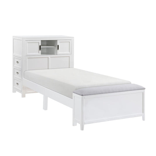 Homelegance  - Sloane Twin Bookcase Platform Bed W/ Hidden Desk, Stool and Storage Bench in Smoke gray - B2024WHBC-1x  view 1