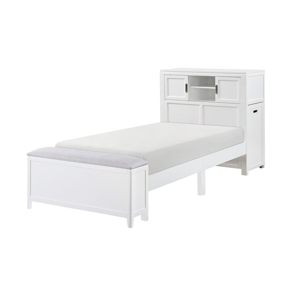 Homelegance  - Sloane Twin Bookcase Platform Bed W/ Hidden Desk, Stool and Storage Bench in Smoke gray - B2024WHBC-1x  view 3