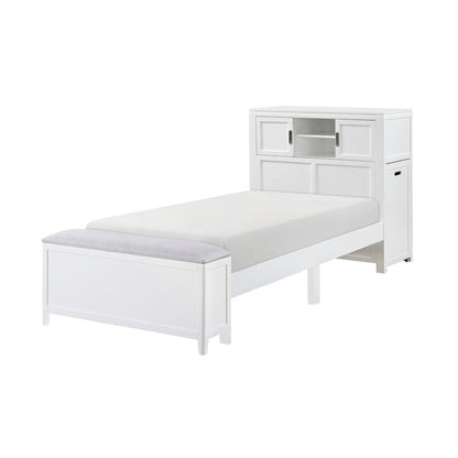 Homelegance  - Sloane Twin Bookcase Platform Bed W/ Hidden Desk, Stool and Storage Bench in Smoke gray - B2024WHBC-1x  view 3