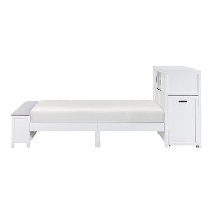 Homelegance  - Sloane Twin Bookcase Platform Bed W/ Hidden Desk, Stool and Storage Bench in Smoke gray - B2024WHBC-1x  view 5