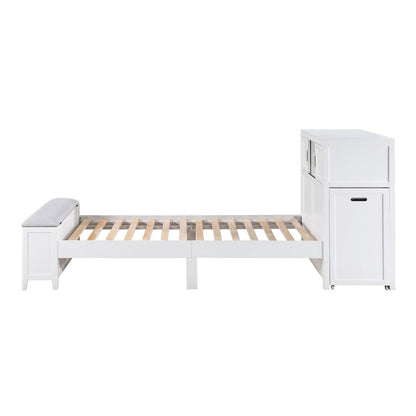 Homelegance  - Sloane Twin Bookcase Platform Bed W/ Hidden Desk, Stool and Storage Bench in Smoke gray - B2024WHBC-1x  view 6