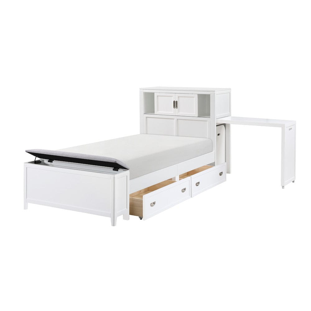 Homelegance  - Sloane Twin Bookcase Platform Bed W/ Hidden Desk, Stool and Storage Bench in Smoke gray - B2024WHBC-1x  view 7